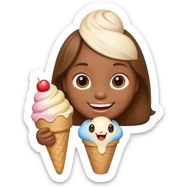 Labubu eating ice cream sticker