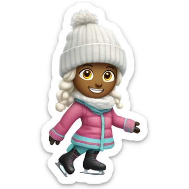 Bailey ice skating on Pluto  sticker