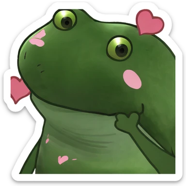 Blush face with pink hearts sticker