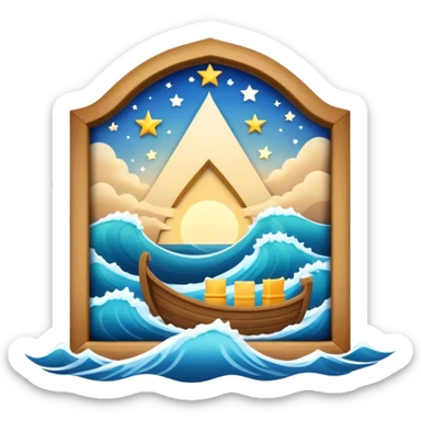 Waves, ark, Virgin, and 12 stars sticker