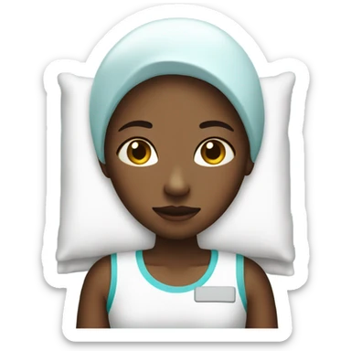 Girl in hospital bed sticker