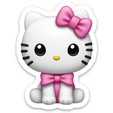 hello kitty with bow sticker