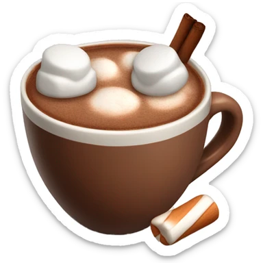 Hot chocolate with marshmallows sticker