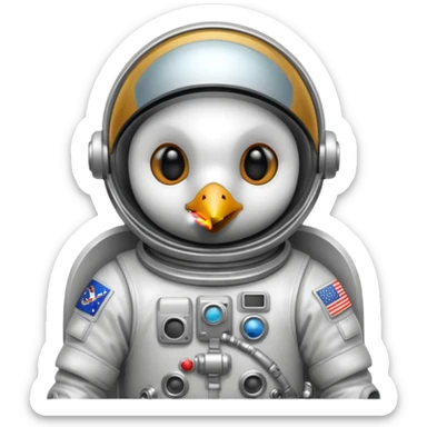 bird with astronaut suit sticker