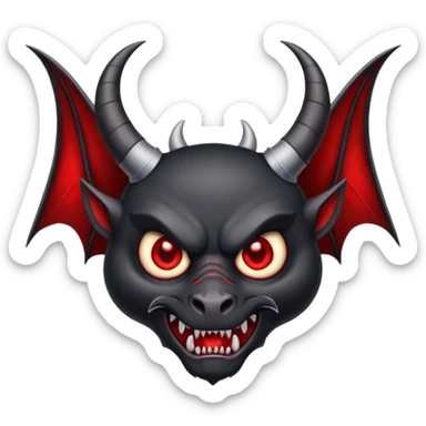 animal with horns and vampire wings sticker