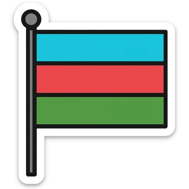 Karelia nationalist flag, horizontal tricolor, vivid colors, no text, icon sticker