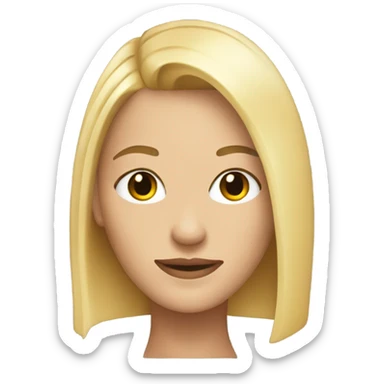 a womans head with blonde, shoulder length hair that has been shaved down the middle sticker