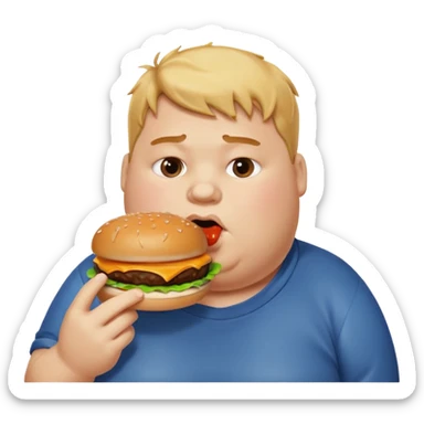 Fat Boy with burger tower sticker