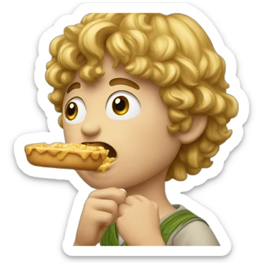peregrin flacon eating sticker