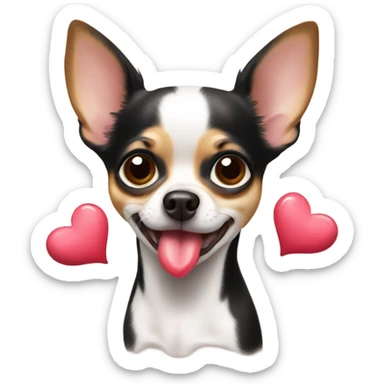 Chihuahua blow kiss heart  sticker