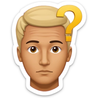 thinking men head and top question mark pop sticker