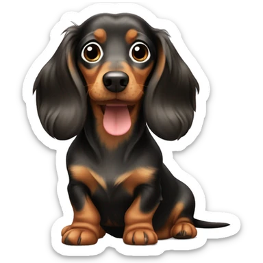 long haired ￼dachshund  sticker