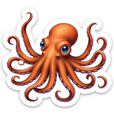 Octopus uses its clever arms to solve puzzles and explore the deep sea sticker