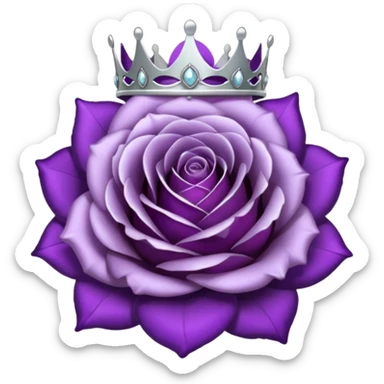 Purple shadow rose silver circle plaque with silver tiara sticker