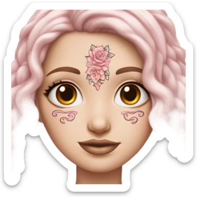White girl with pink nails and tattoos sticker