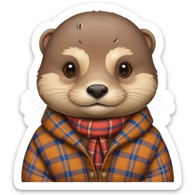 Loutre avec un plaid  sticker
