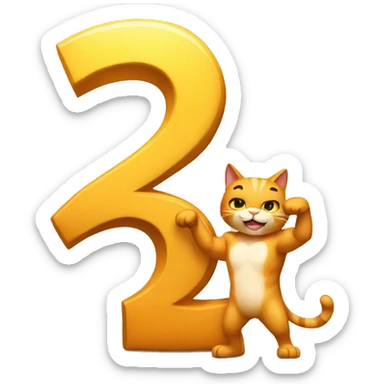 two muscular cats holding up the number 13 sticker