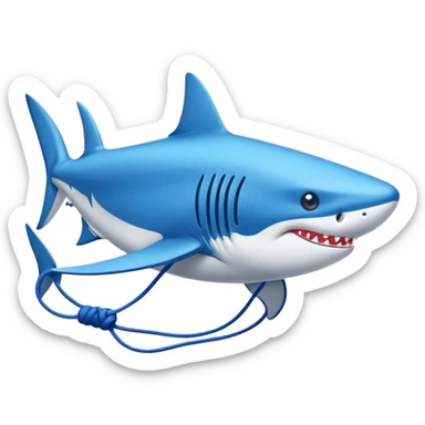 Un tiburón con zapatillas nike y azules sticker