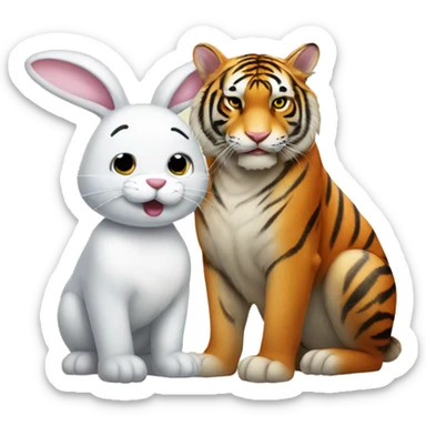 bunny and tiger sticker