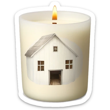 White barn vanilla candle  sticker