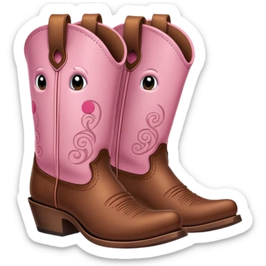 Cowboy boots oink sticker