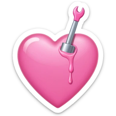 heart made with a nail polish pink sticker