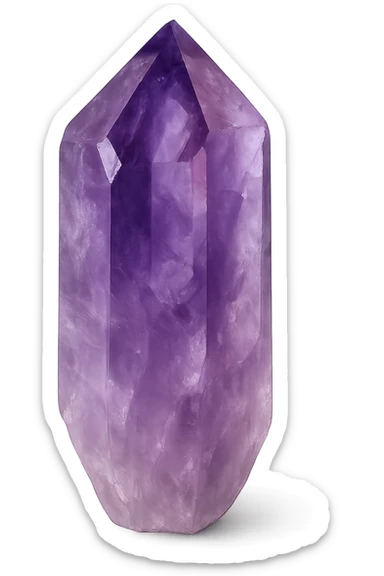 a purple amethyst crystal, semi-transparent, elegant sticker