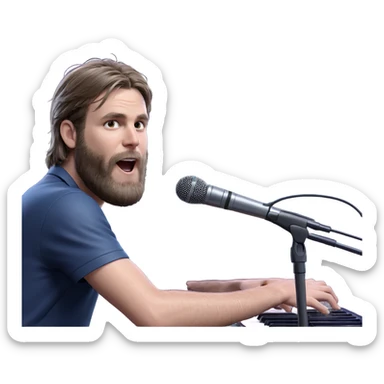 male singer with microphone sticker