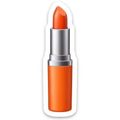 Orange-colored tube-shaped cosmetic sticker