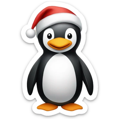 Ein Pinguin in Weihnachtsstimmung sticker