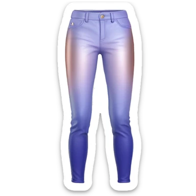 Realistic pair of rose gold to periwinkle ombre leather pants isolated.  sticker