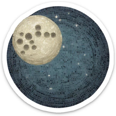 Mosaic moon sticker