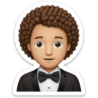 Curly-haired man wearing bow ties sticker