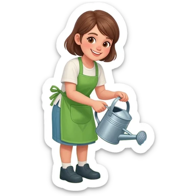 Girl gardening sticker