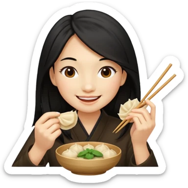 dumpling ginger woman long hair sticker