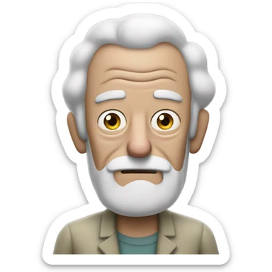 Grand pa rick from Rick and morty no facial hair  sticker