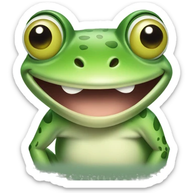 a happy, sweet, smiling, little frog  sticker