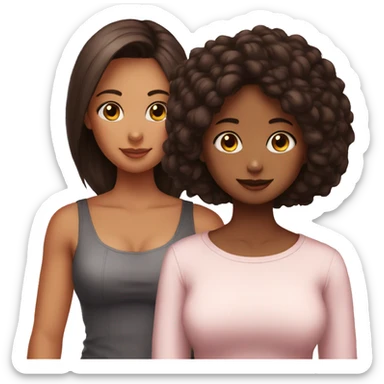 Big bunny with short height girl  sticker