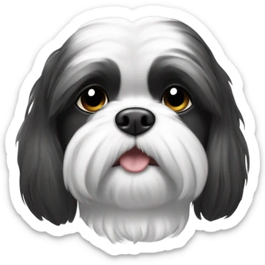 Black and white shitzu sticker
