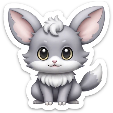 Minccino-Espurr-creature-hybrid sticker