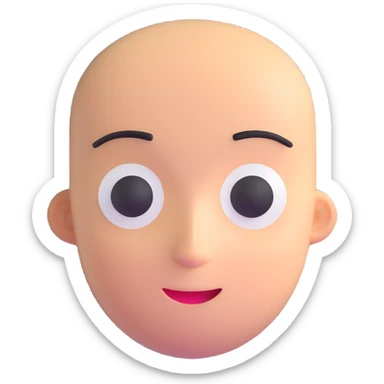 character with oval-shaped head with flat top sticker