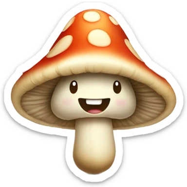Happy mushroom sticker