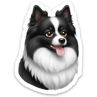 Black and white miniature german spitz sticker
