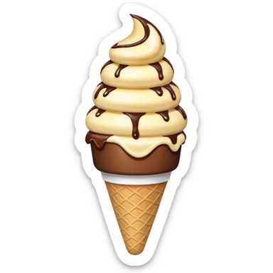 an ice cream eating an ice cream cone sticker