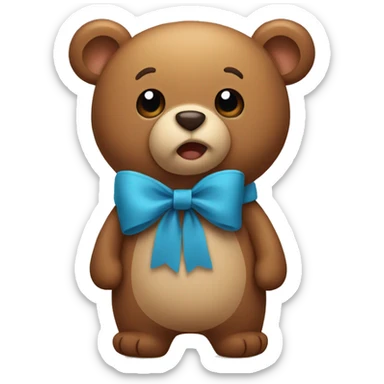 bear wearing bow  sticker