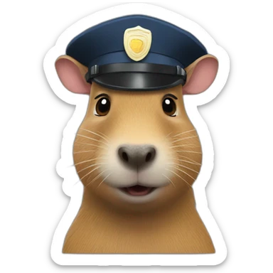 a capybara policeman sticker