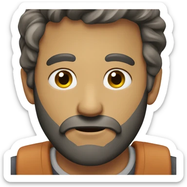 beard guy wondering sticker