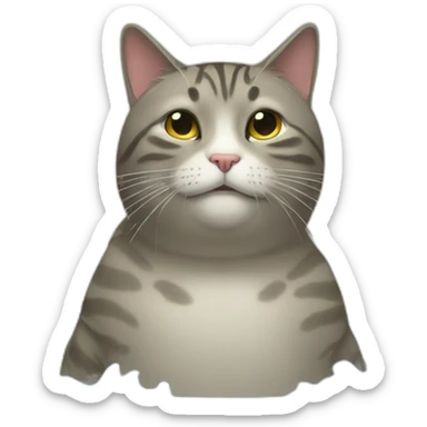 a fat cat in the shower while showering sticker