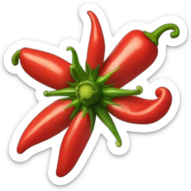 Red Hot Chili Peppers asterisk , 3D , 3/4 view sticker