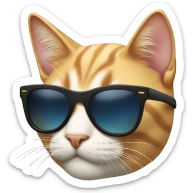 Cat with sunglasses sticker